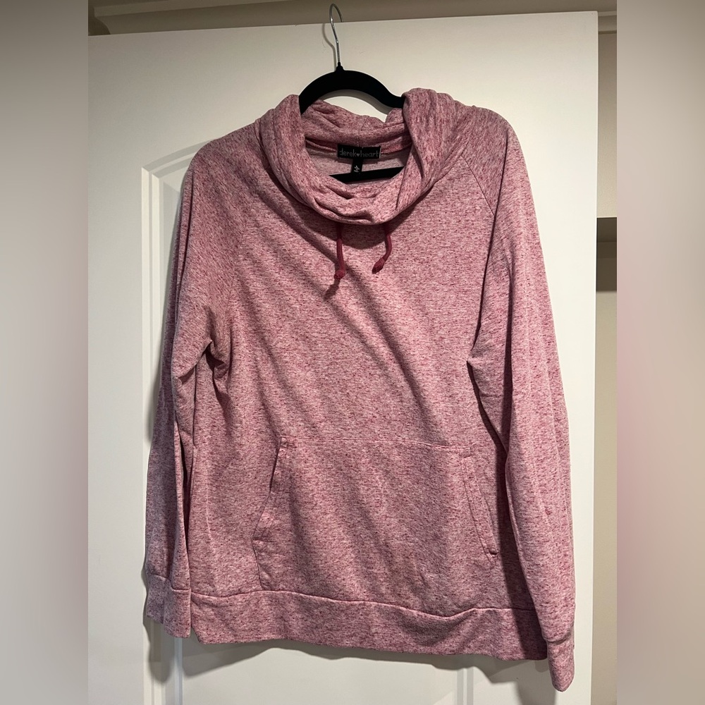 Derek Heart Pink Cowl Neck Sweater